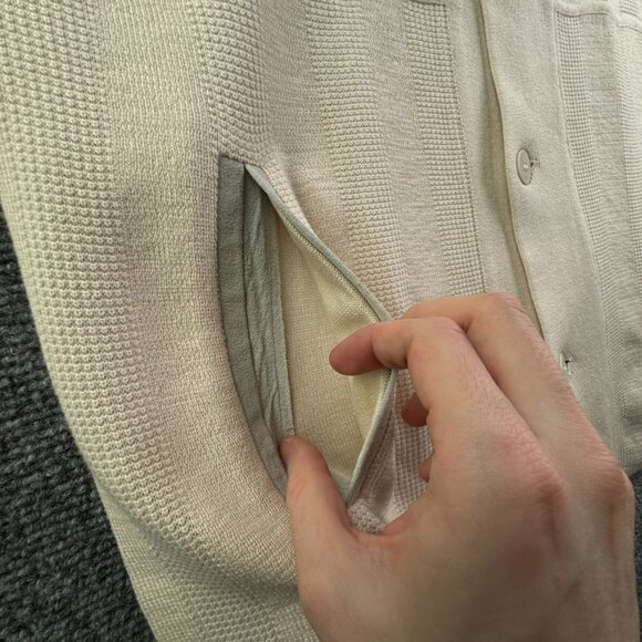 Pedro Bernardo Leather Knitwear Sweater Cardigan Women Large Ivory Button Up - Picture 10 of 13